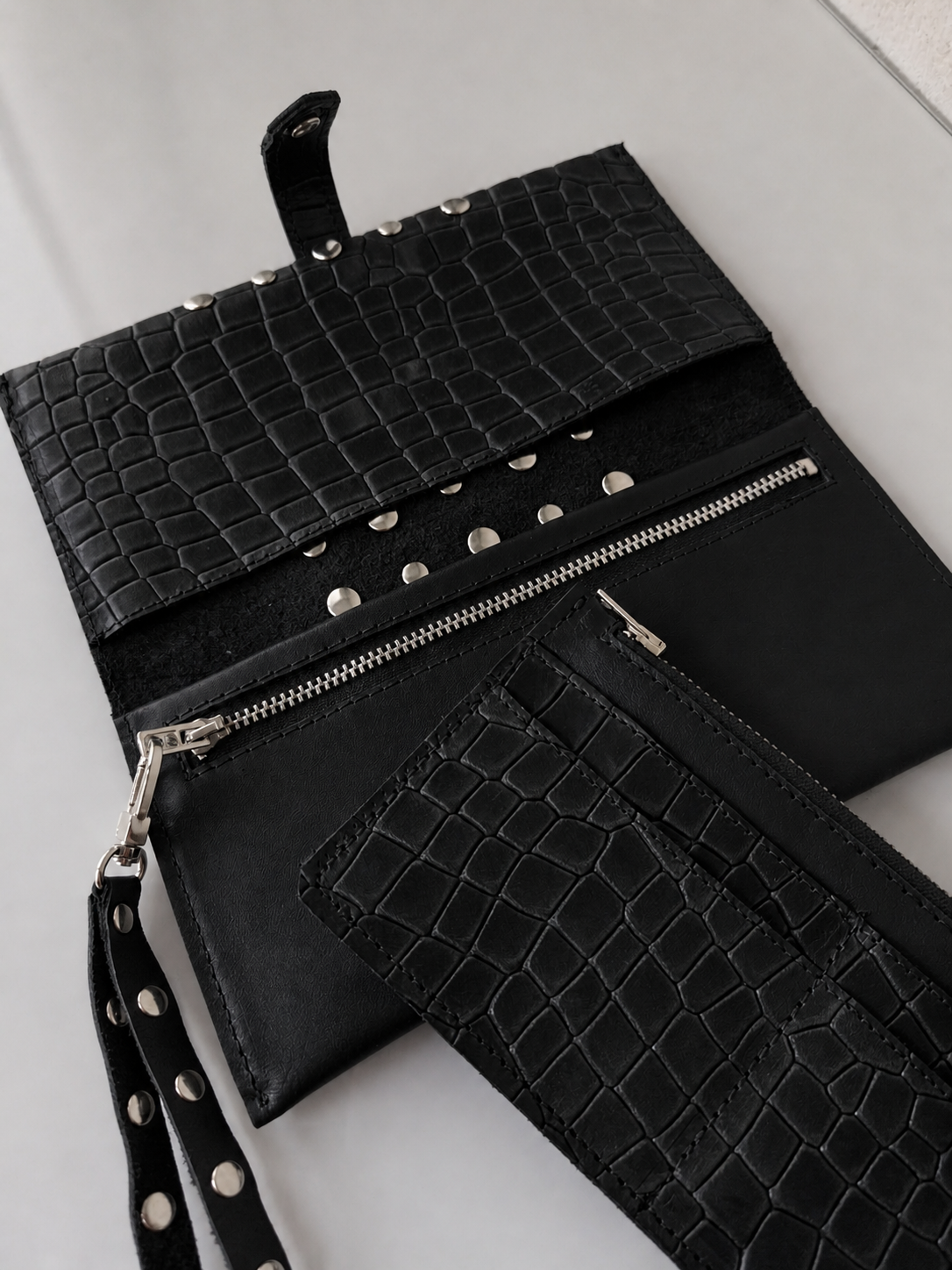 BX Obsidian Studded Leather Wallet