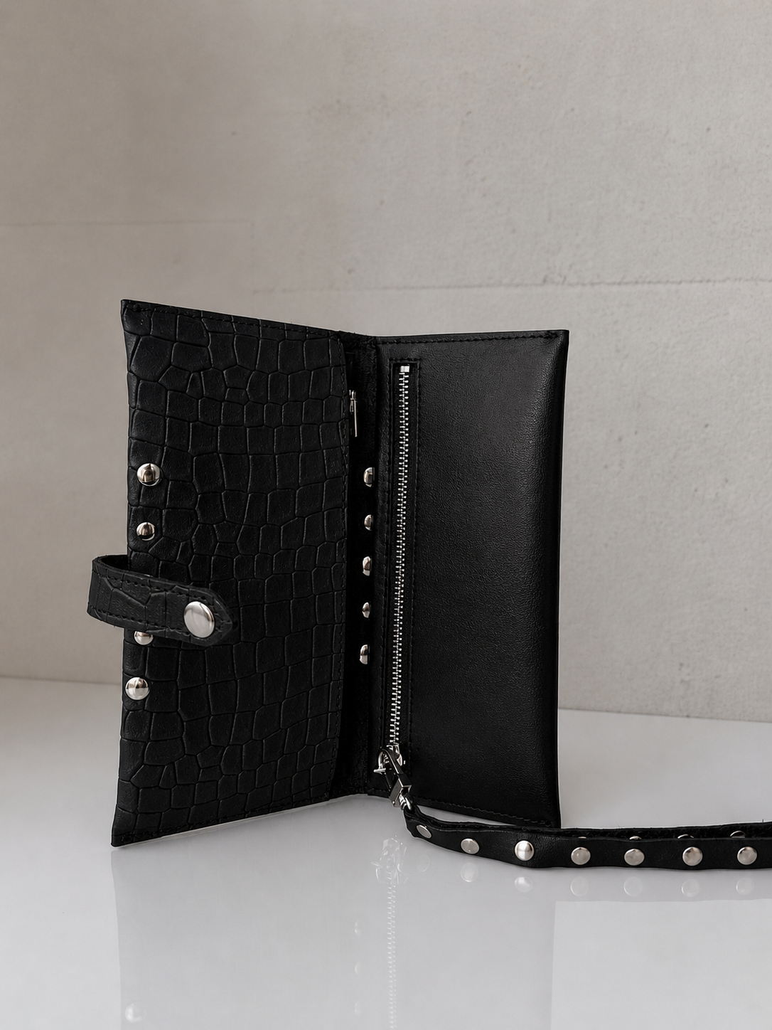 BX Obsidian Studded Leather Wallet
