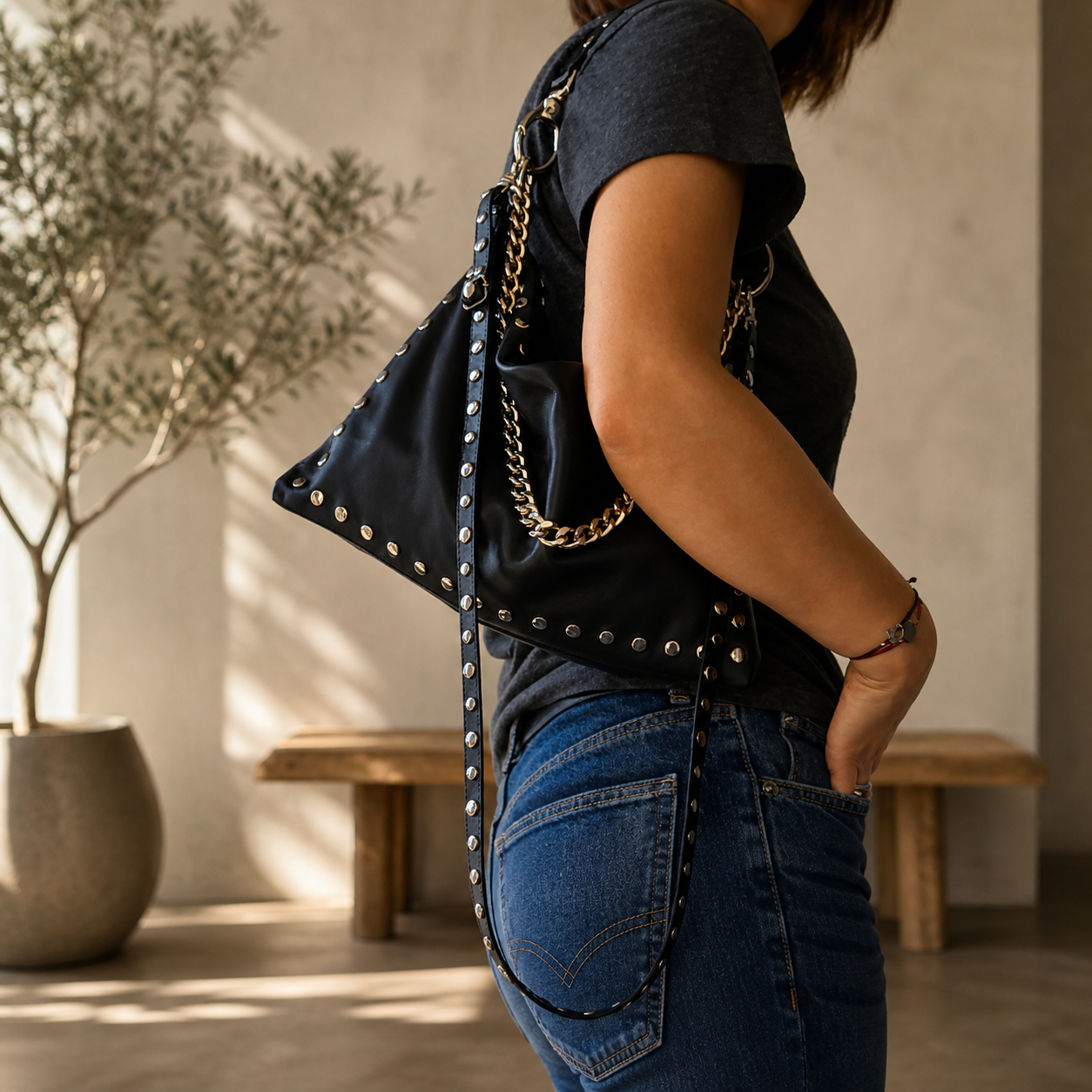 BX Ferro Bag – Convertible Studded Leather Bag Handcrafted in Barcelona
