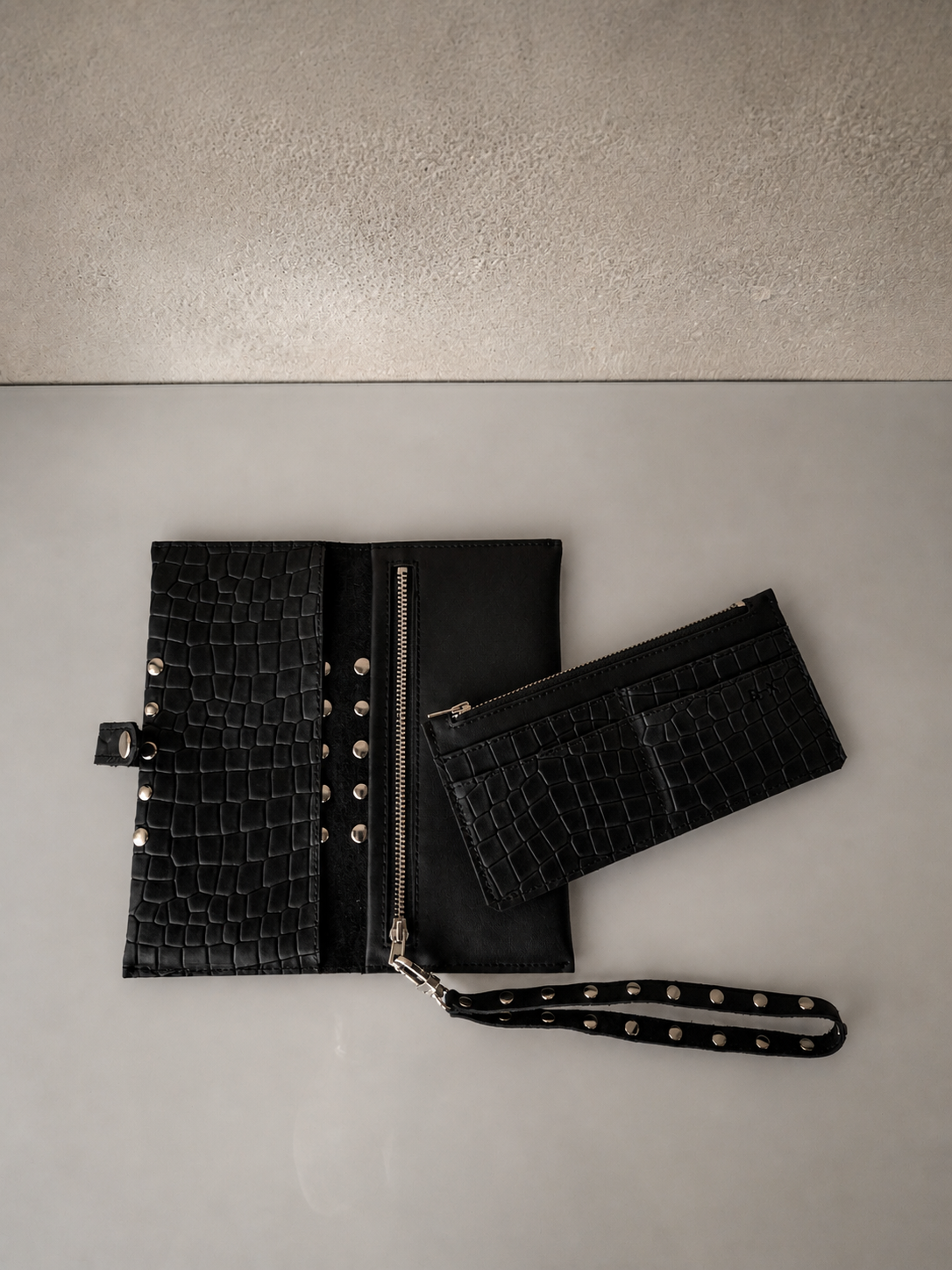 BX Obsidian Studded Leather Wallet